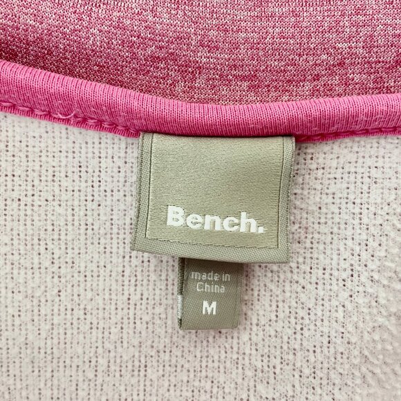 BENCH Pink Zip Up Sweatshirt with Sleeve Logo - Size M - Picture 8 of 8